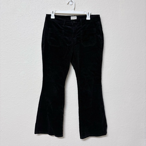 PILCRO Anthropologie Wide Leg Corduroy Pants Black Size 31P - Picture 1 of 6